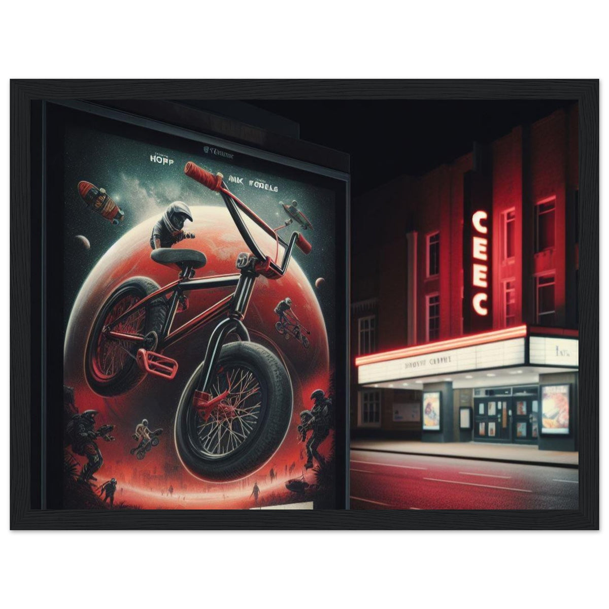 Hoffplanet BMX Theater Semi-Gloss Framed Poster