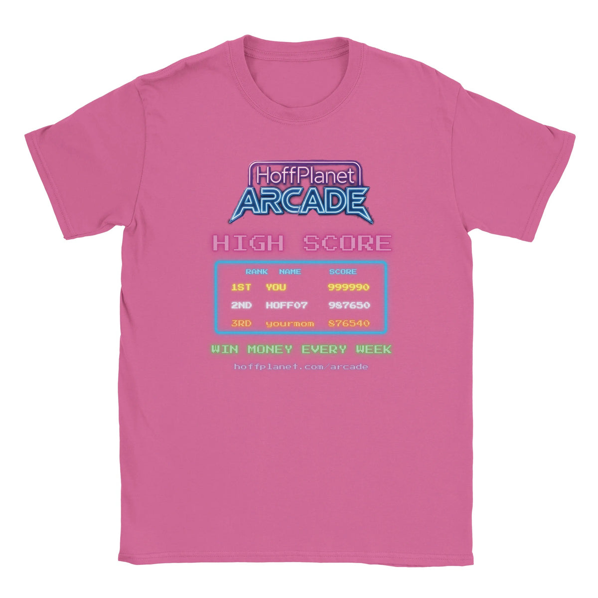 Hoffplanet Arcade High Score Club Tee - Azalea