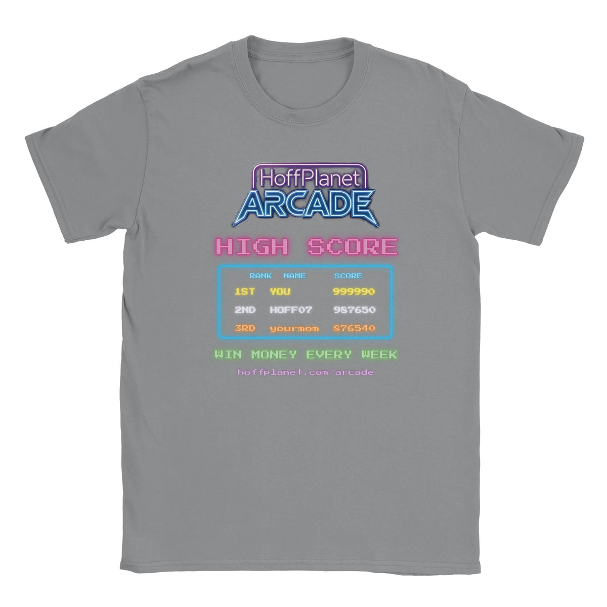 Hoffplanet Arcade High Score Club Tee - Heather Gray