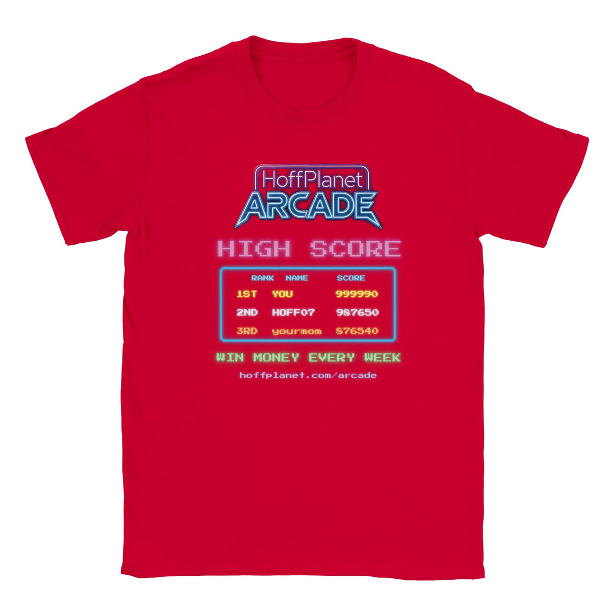 Hoffplanet Arcade High Score Club Tee - Red