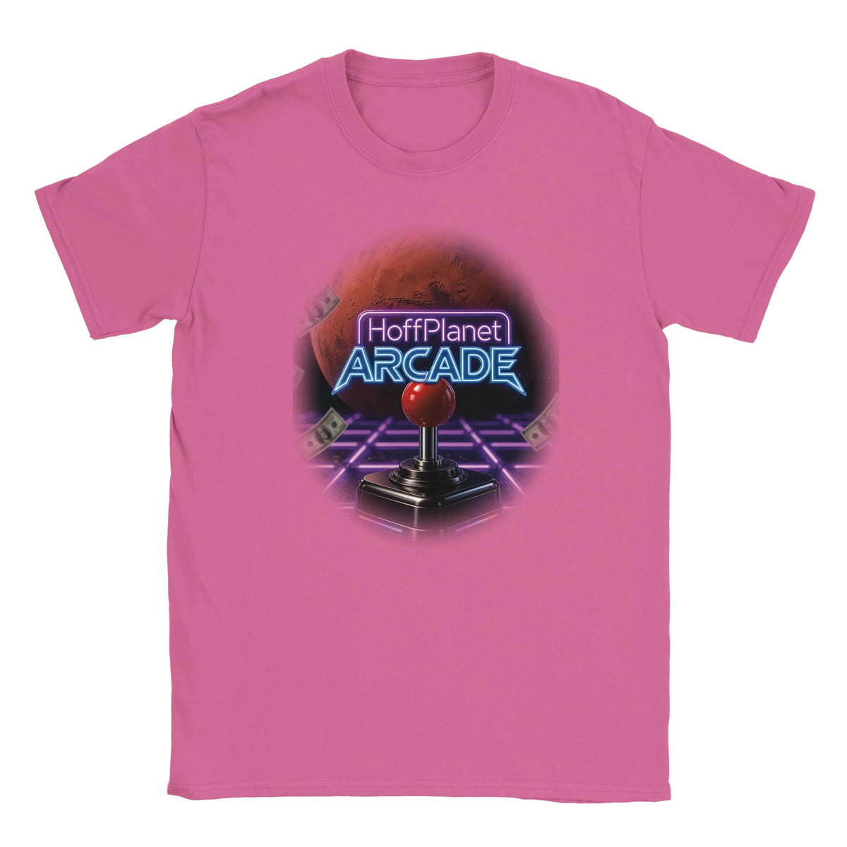 Hoffplanet Arcade Joystick Emblem Tee - Azalea