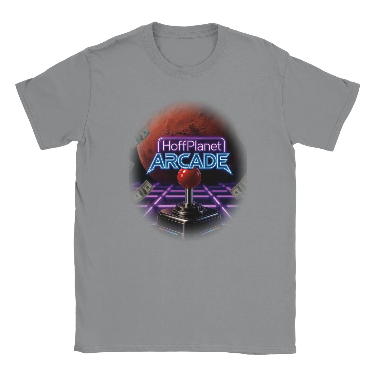 Hoffplanet Arcade Joystick Emblem Tee - Heather Gray