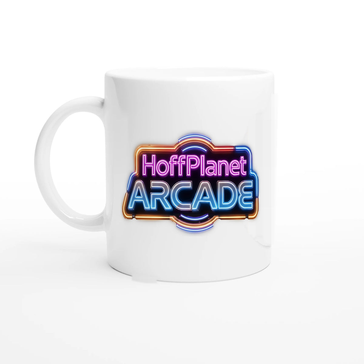 Hoffplanet Arcade Neon Sign Mug - front