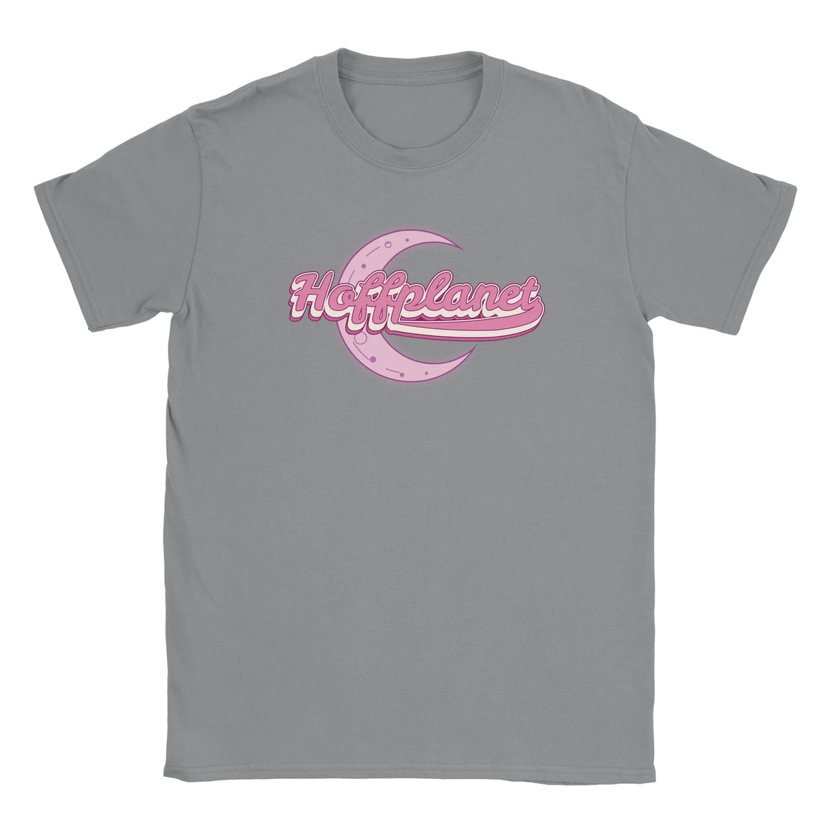 Hoffplanet Pink Moon Script Tee - Heather Gray