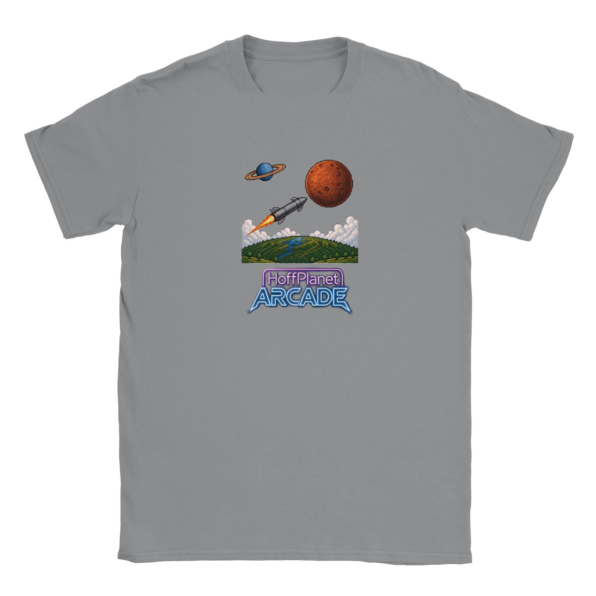Rocket Flight Arcade Tee - Heather Gray